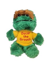 Vintage Oscar The Grouch Hasbro Softies Plush Sesame Street Stuffed Animal 7"