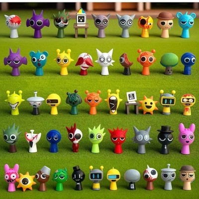 48pcs set Sprunki Model Toy Game Action Figures Toy Fillers For Easter Eggs Gift