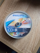25 Philips Rohlinge CD-R 90Min  800 MB Spinde...
