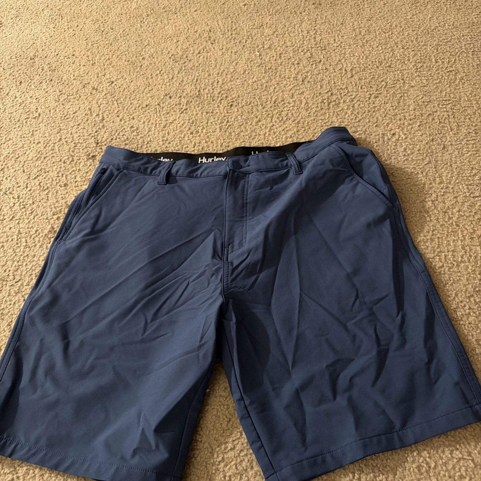 Hurley shorts size 38 NWOT , Nice Blue Fabric, Lightweight, Unlined