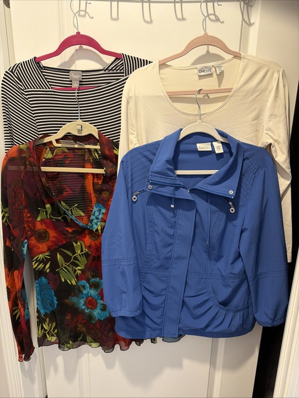4 CHICO'S TOPS SIZE  1 EXCELLENT CONDITION Lot Of 4 Travelers By Chicos