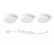 Commercial Electric 3-Light Plug-In LED White Puck Light Kit with CCT (PZ)