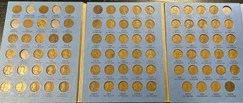 1909-1940 Lincoln Wheat Coin Collection in Whitman Album Almost Complete