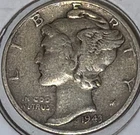 1943 P Mercury Dime 90% SILVER **FREE SHIPPING**