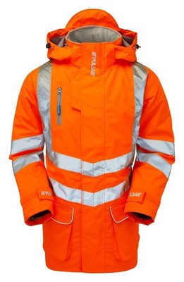 PULSAR Warnschutz Recycling Mesh-gefüttert Wasserdicht Sturmmantel PR499-R