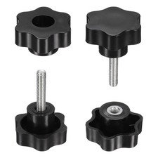 2 sets star knobs M8 x 30mm male + female 48mm, for black