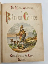 ROBINSON CRUSOE by Daniel De Foe c1870 ILLUSTRATED 12 Colour Chromolithographs
