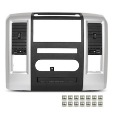 Fit For 2009-2012 Dodge Ram Dash Radio Bezel Climate Trim Panel Vent Silver