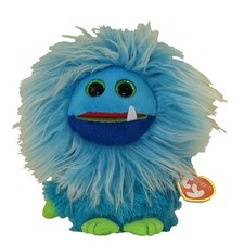 TY Frizzys - FANG the Blue Monster (6 inch) - New MWMT's Stuffed Animal Beanie