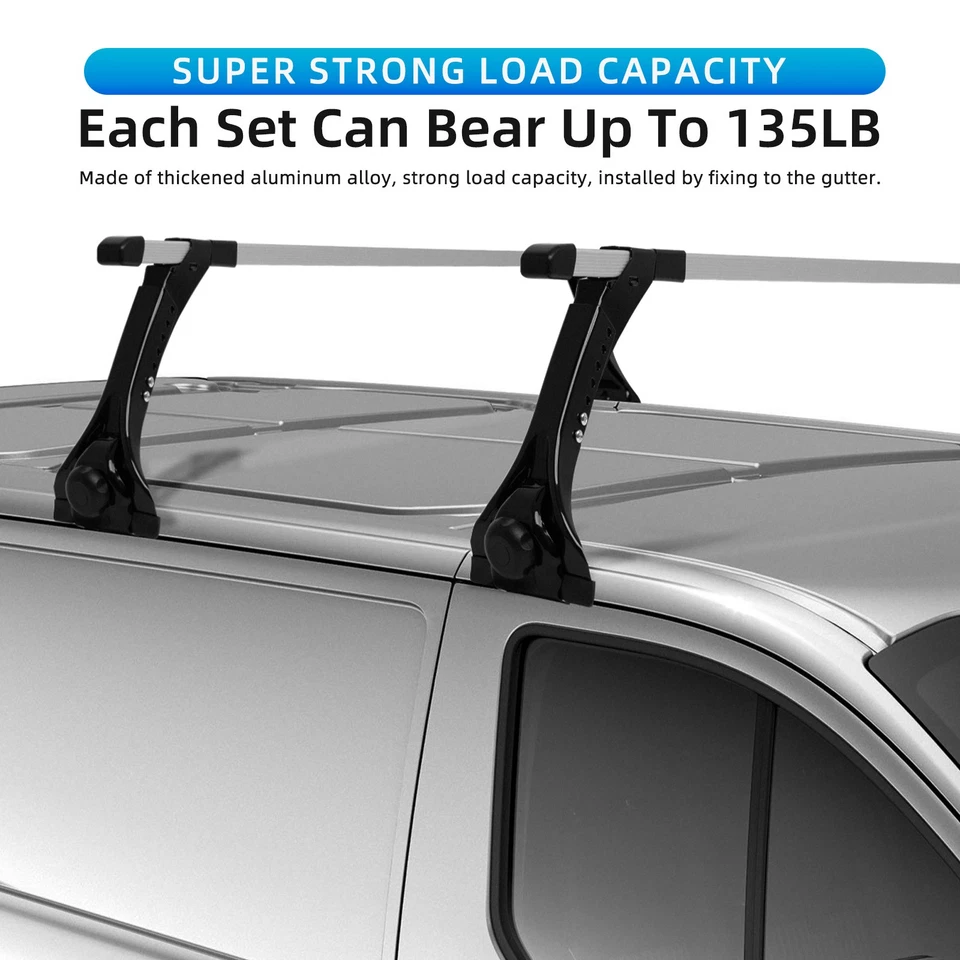 For Land Rover Discovery 2 Roof Ladder Rack Cross Bars Cargo Kayak 10"-13.5"Drop - Image 3 of 4