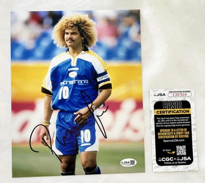 Pibe Valderrama Signed 8x10 Photo Colombia Soccer Legend JSA 1 COA
