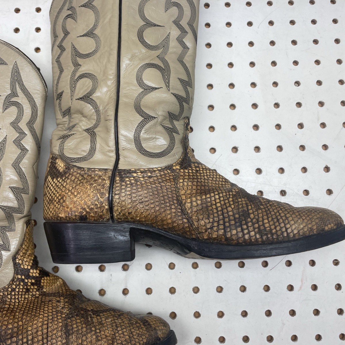 Tony lama bottes western vintage pour reptiles exotiques, bout