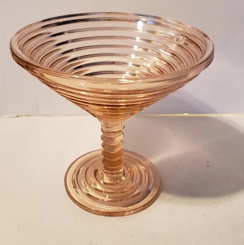Anchor Hocking Mid-Century Modern Pink Manhattan Champagne Cocktail Glass