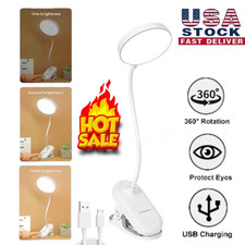 USB Rechargeable LED Book Light - Flexible Clip-On Reading Lamp for Book USA