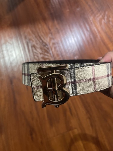 Burberry Dwustronny pasek w kratkę gruźlica brązowy / czarny rozmiar 110 pasuje do rozmiaru talii 28-34 - Zdjęcie 8 z 8