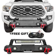 Steel Front Bumper Wwinch D-rings Led Lights For 2016-2023 Toyota Tacoma
