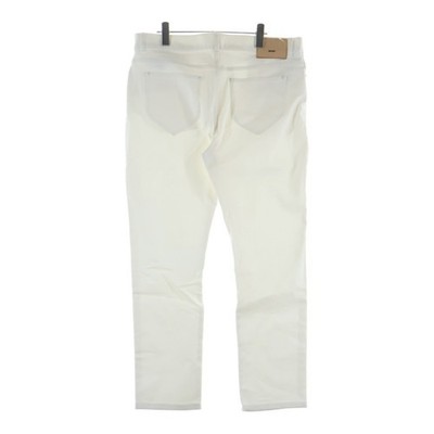 LOUIS VUITTON ホワイト スリムフィットパンツ LOUIS VUITTON 23AW Cotton Leather Patch Slim-fit Denim Pants White