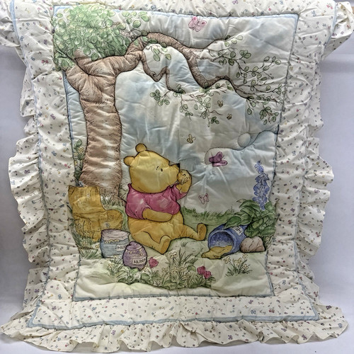 Vintage Disney Classic Winnie The Pooh Bear Crib Set Quilt Nursery Baby