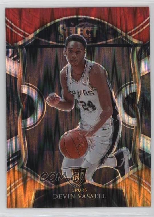 2020 Panini Select Concourse Red White Orange Flash Prizm Devin Vassell #71 6k2