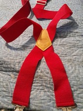 Vtg Stretch Nicholas No 110 Red Suspenders Made In USA Nice Preowned Condition