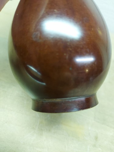 Jarrón vintage de latón 7" petina japonesa bonita - Imagen 8 de 13