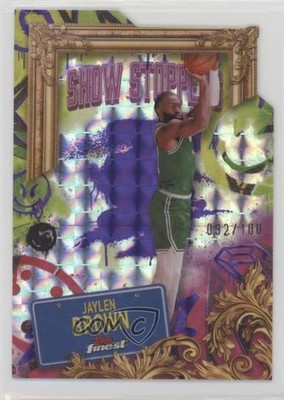 2024 Topps Finest Showstoppers Purple Geometric Refractor /100 Jaylen Brown 9p5