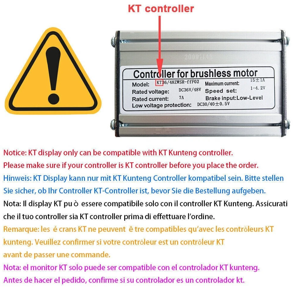 24/36/48V E-Bike Display KT-LCD4 Tachoanzeige Pedelec WasserdichterN4G3 S6L3 - Bild 2 von 4