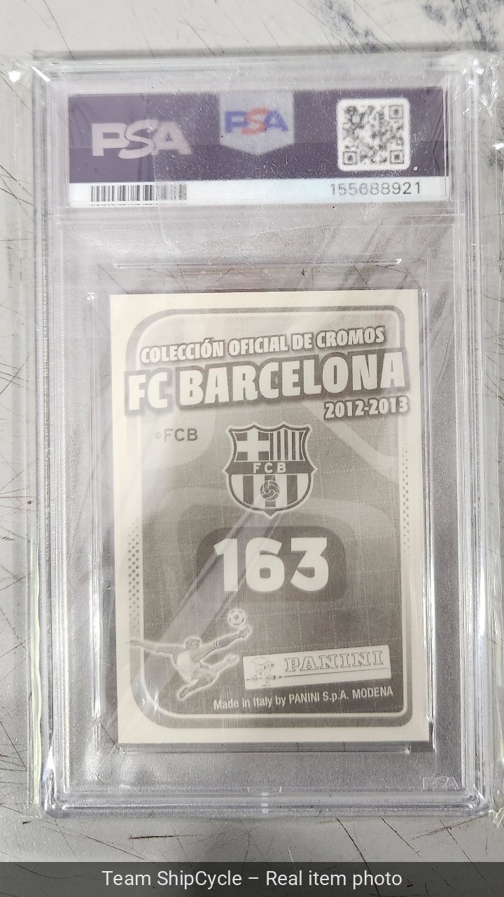 LIONEL MESSI FC Barcelona 2012 Autografo PSA 9 Panini Stickers Auto Mint view 4