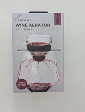 Rabbit Wine Aerator with no drip stand and sediment strainer New in Box