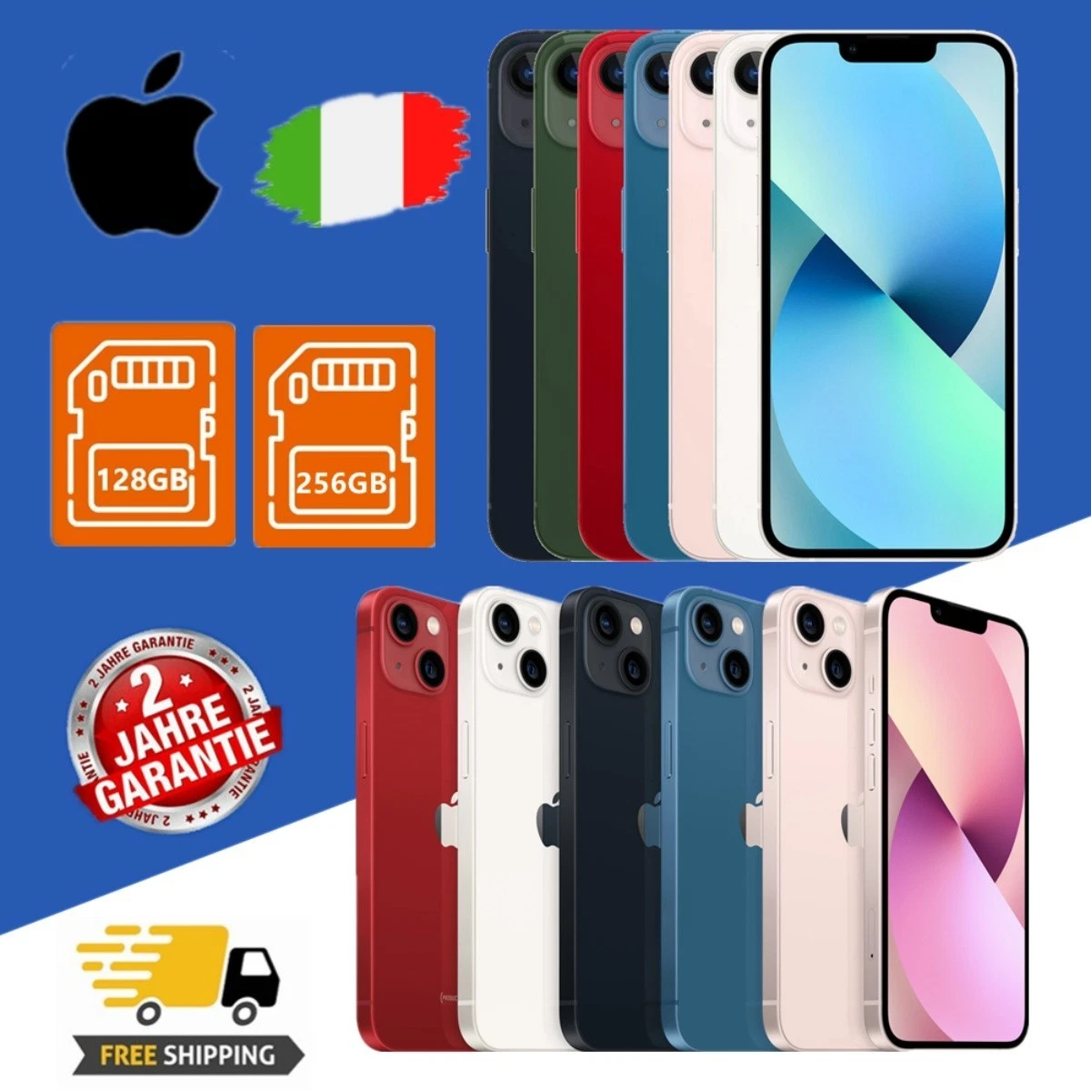 NUEVO Apple iPhone 13 mini - 128GB - 256GB Negro Blanco Rojo Rosa Azul Verde
