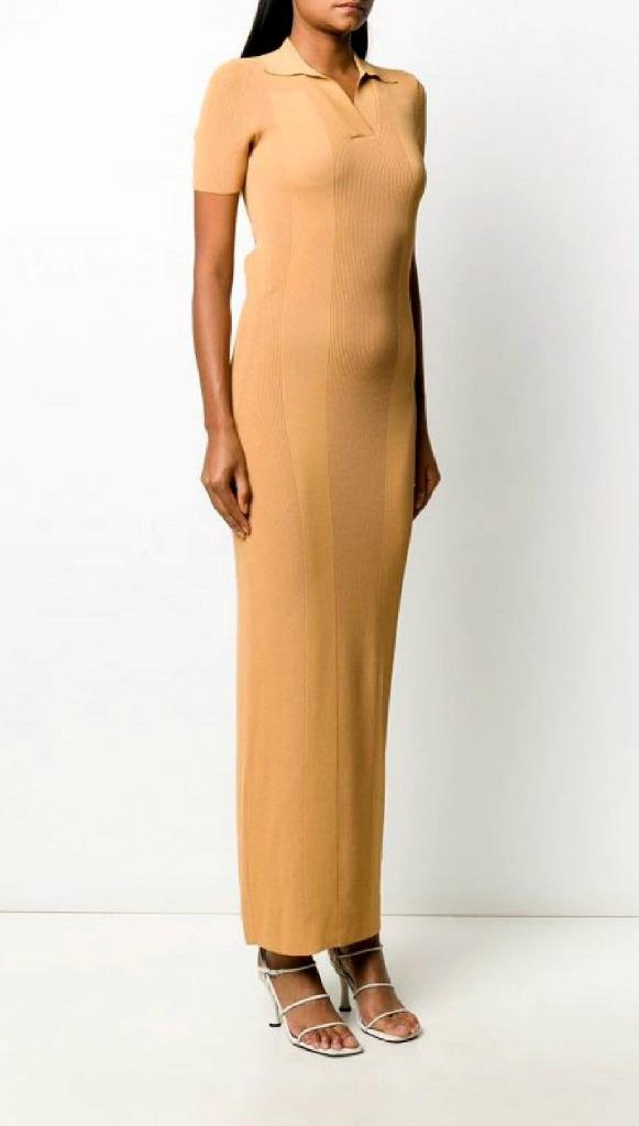 jacquemus yellow dress La Robe Maille Sculta in Light the dress offers comfort Caped strapless bustier gown