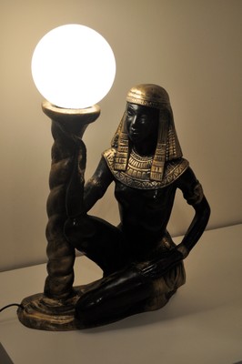 Ägyptische Figur mit Lampe 55 cm groß, Dekofigur, LAMPE, DEKO | eBay