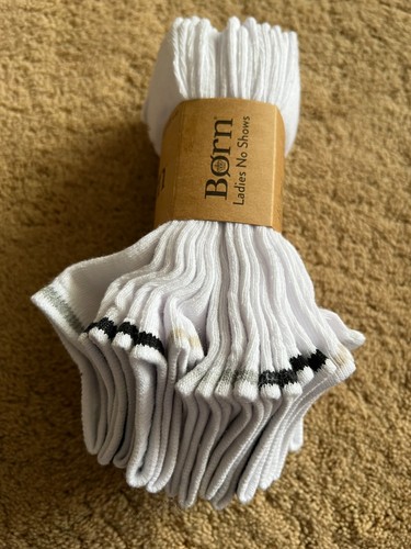 Born Damen Baumwollmischung unsichtbare Socken weiß Größe 4-10 10 Paar - Bild 4 von 6