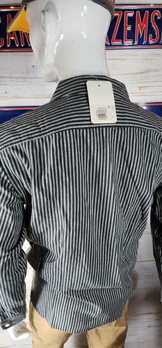 NUEVA CAMISA LEVIS Denim a Rayas Tiza Botón Gris Blanco HONG KONG @26 - Imagen 6 de 11