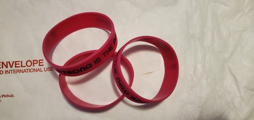 (3) FitMiss rubber Wristband strong is sexy pink Muscle Pharm bsn olympia promo - Picture 2 of 2