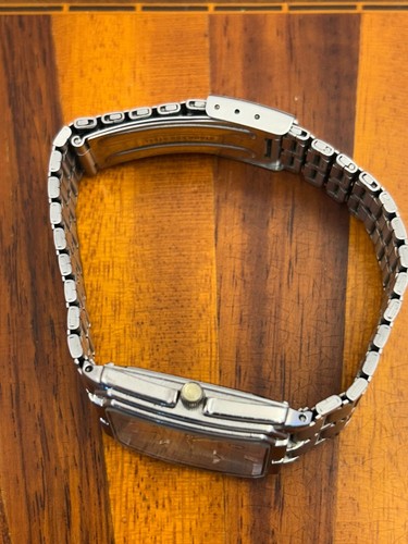 Philip Persio Men's Watch Rectangle Silver Tone Date 27mm - New Battery - Picture 4 of 6