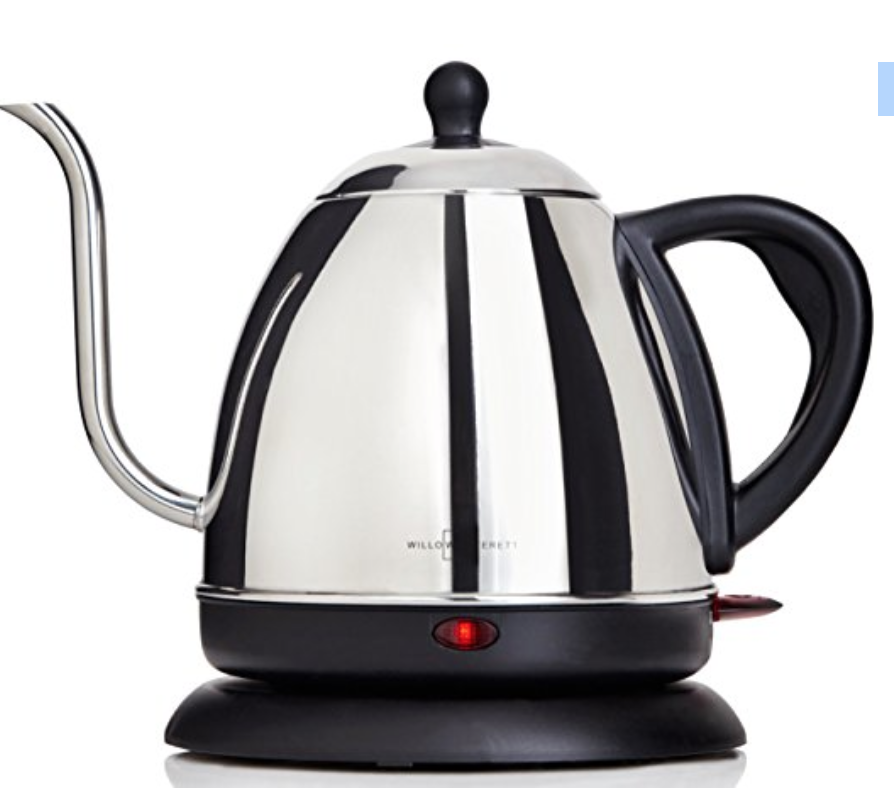 Willow & Everett 1 Litre Electric Gooseneck Coffee Kettle Silver for