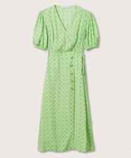 Brand New Mango Wrap Midi Dress With Tags - UK 8