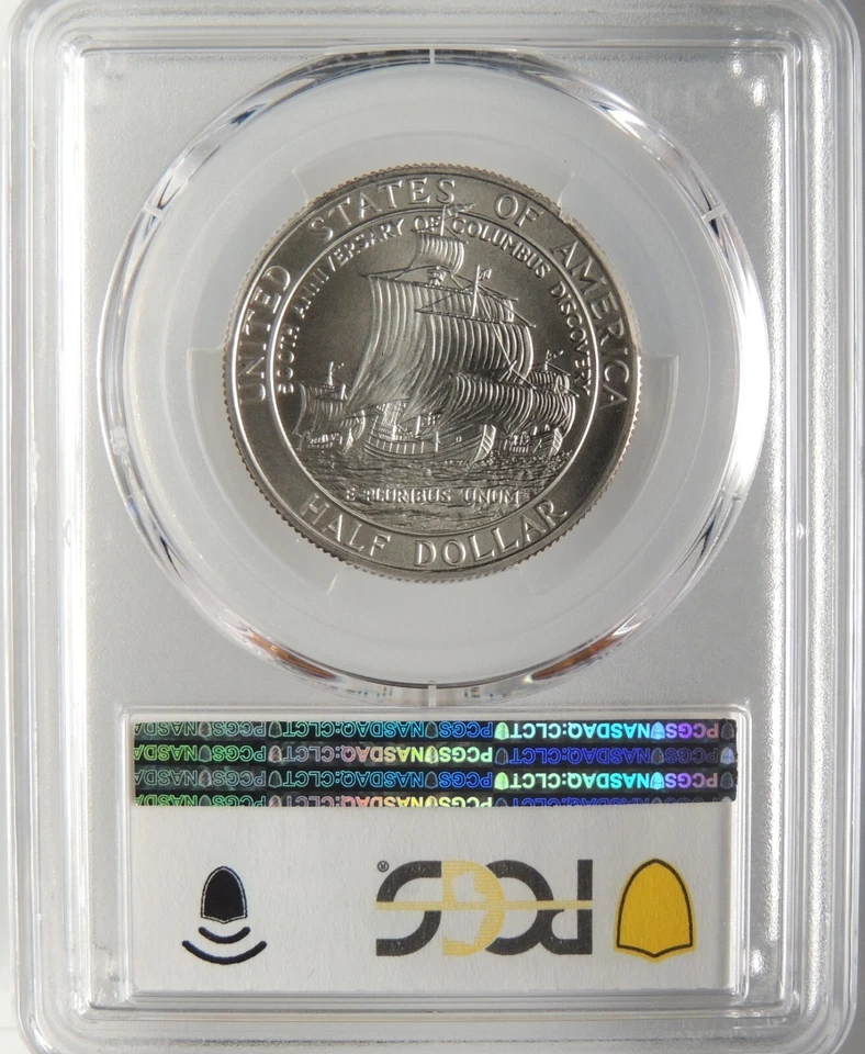 1992-D 50C COLUMBUS COMMEMORATIVE HALF DOLLAR PCGS MS70 #44610790 - Image 2 of 4
