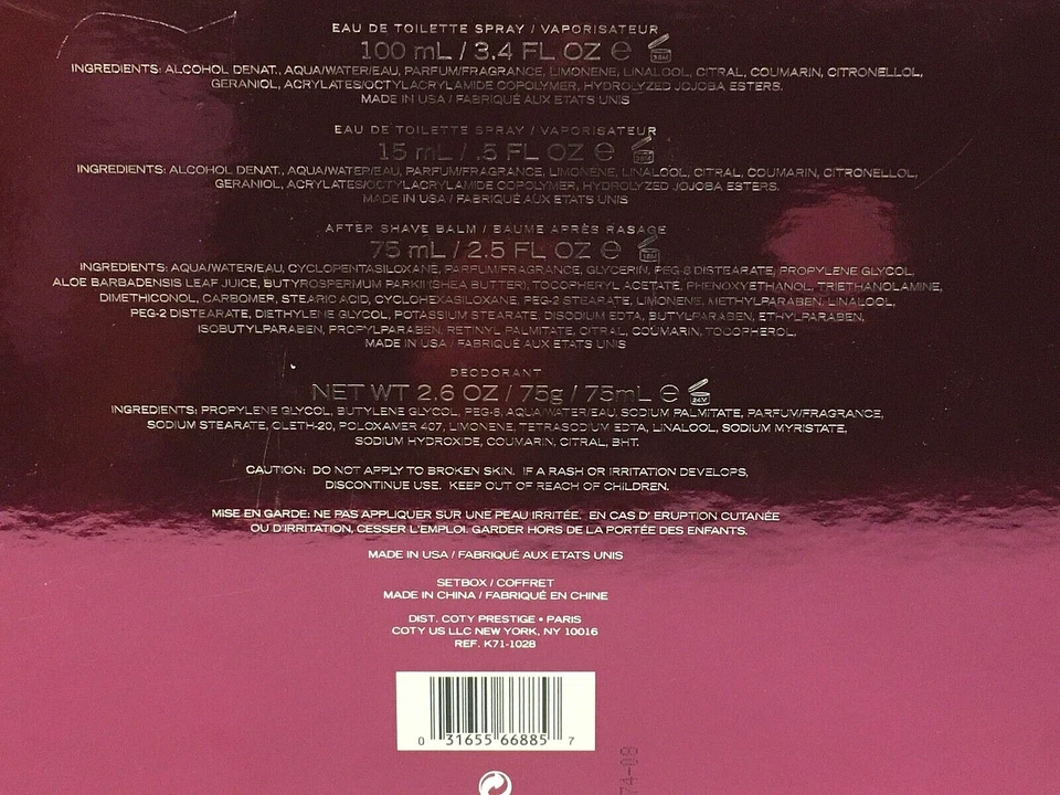 KENNETH COLE RSVP ASSINATURA 4 PEÇAS CONJUNTO NOVO NA CAIXA RARO (CONJUNTO DE COR VERMELHA) - Imagem 4 de 4