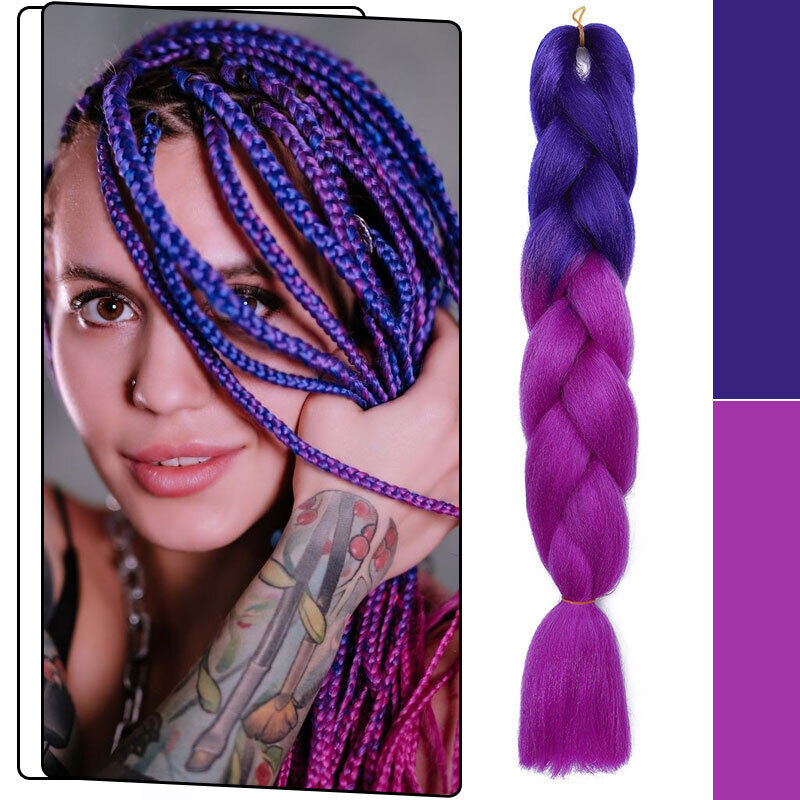 US Ombre Festival Party Synthetic Jumbo Box Braids Hair Extensions Cornrow  Twist