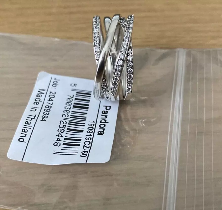 Pandora S925 ALE Sparkling and Polished Lines Ring 190919CZ 60