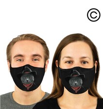 CUTE COWBOY CAT couples matching face masks -face mask 2 pcs couple match