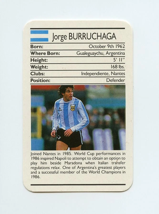 Jorge Burruchaga's vintage Argentina soccer jersey