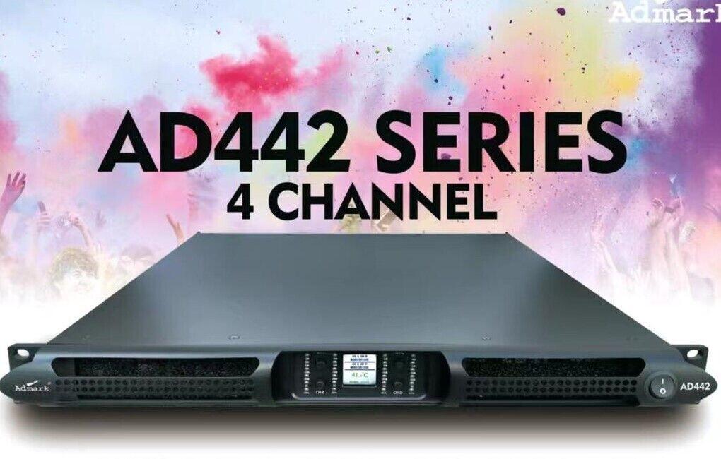 Admark AD442 Pro Power Amplifier One Space Rack-Mountable 4200W x 4 @ 8 ...