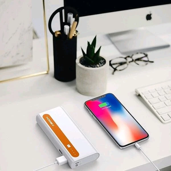 Banco de alimentación cargador de batería externo de 10.000 mAh con salida USB doble Foto 2 de 4