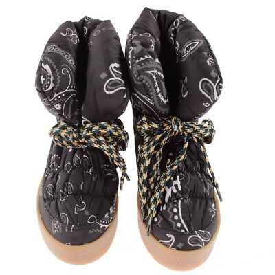KhrisJoy NWB Puff Bandana Boots In Black & Gray Paisley Size  display picture 2