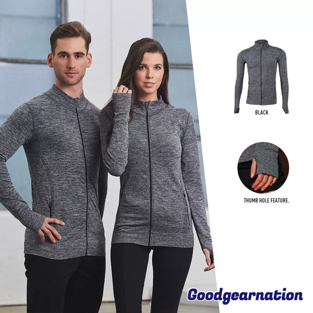 Jacket with thumb hole outlet