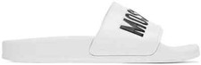 MOSCHINO Women's White Logo Pool Slides Color White Size EU 36/US 6