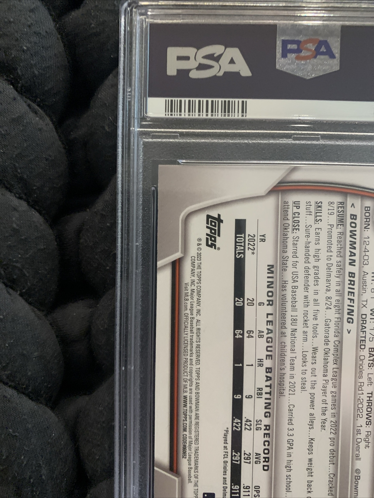 Jackson Holliday 2023 Bowman Paper PSA 10 Gem Mint Orioles MLB #1 Prospect #BP20 view 18